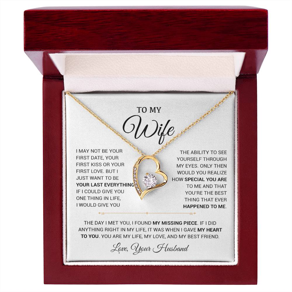 To My Wife Necklace, Gift For Wife, Anniversary Gift For Wife, Christmas Gift 17_9_White