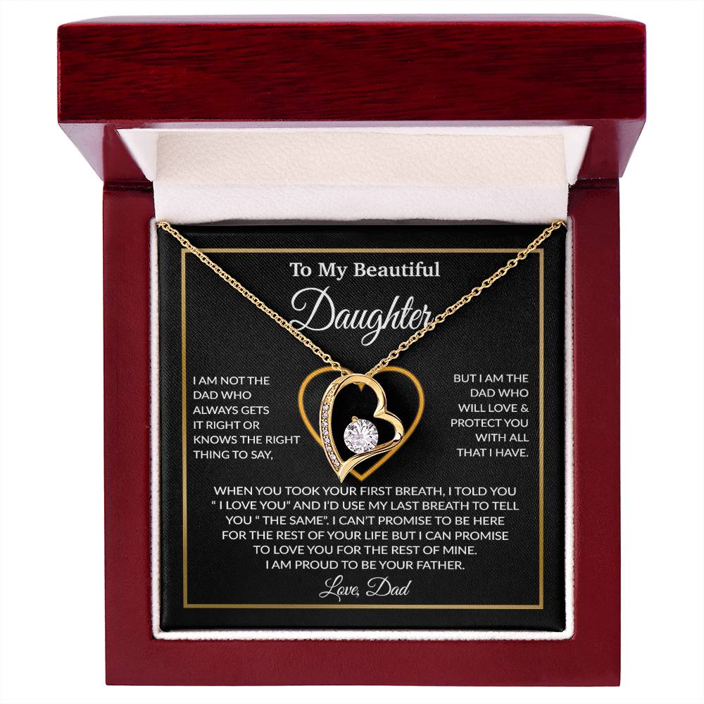 To My Daughter Necklace, Gift For Daughter From Dad, Daughter Father Necklace 12_1_Black