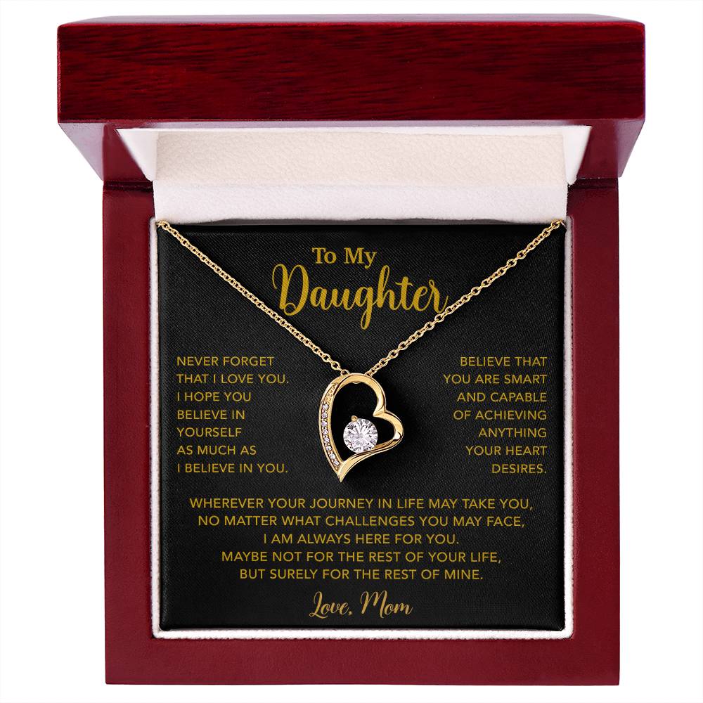 To My Daughter Necklace, Gift for Daughter from Mom, Mother Daughter Necklace 18_5_Gold