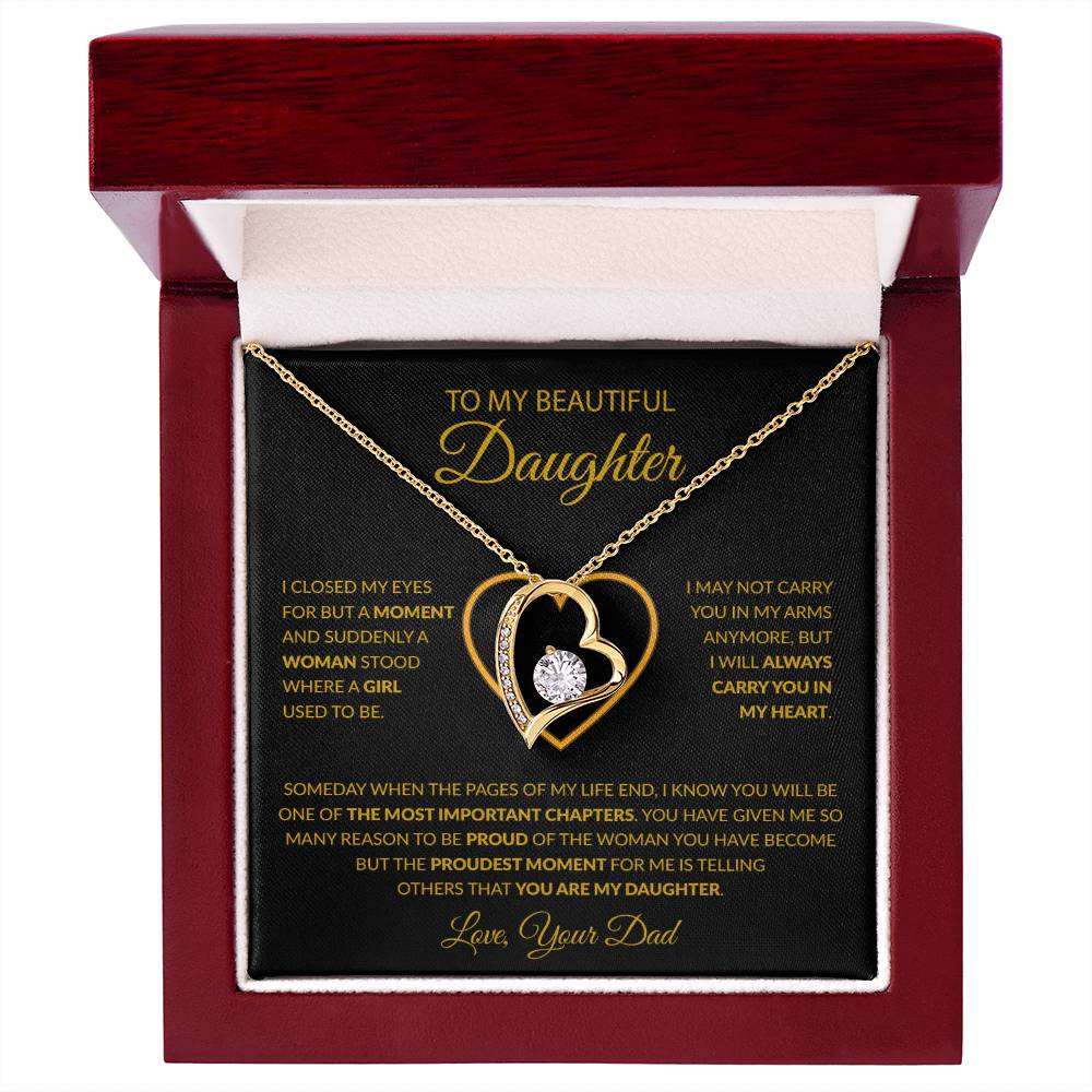 To My Daughter Necklace, Gift For Daughter From Dad, Daughter Father Necklace 8_12_Gold