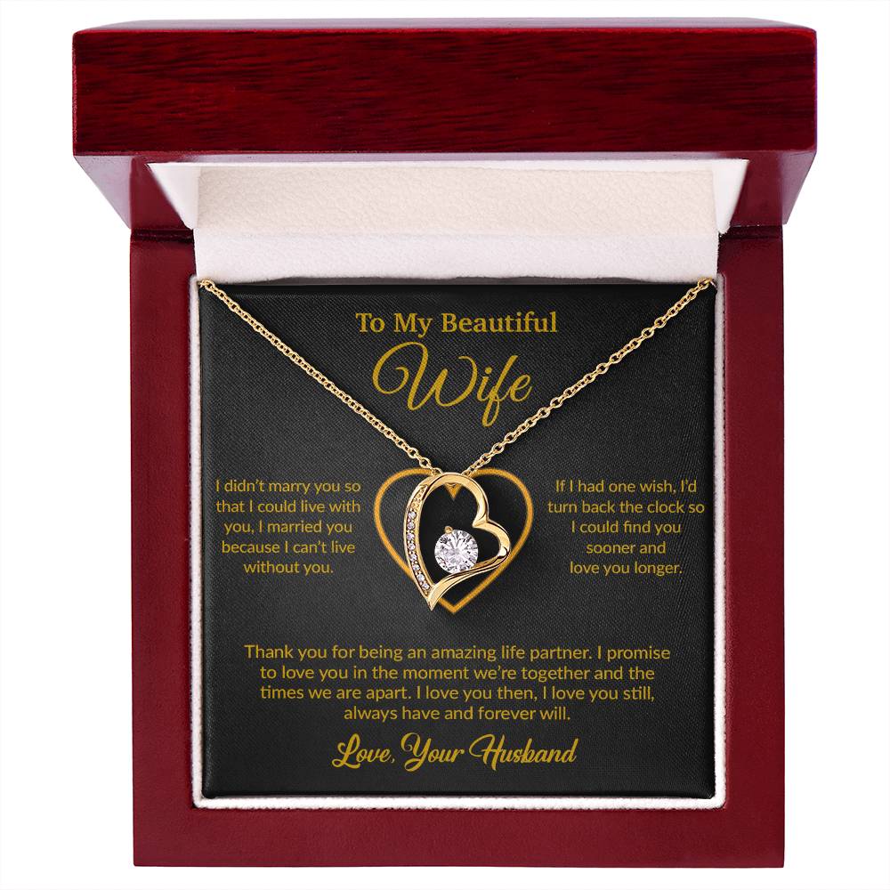 To My Wife Necklace, Gift For Wife, Anniversary Gift For Wife, Necklace For Wife 12_6_Gold