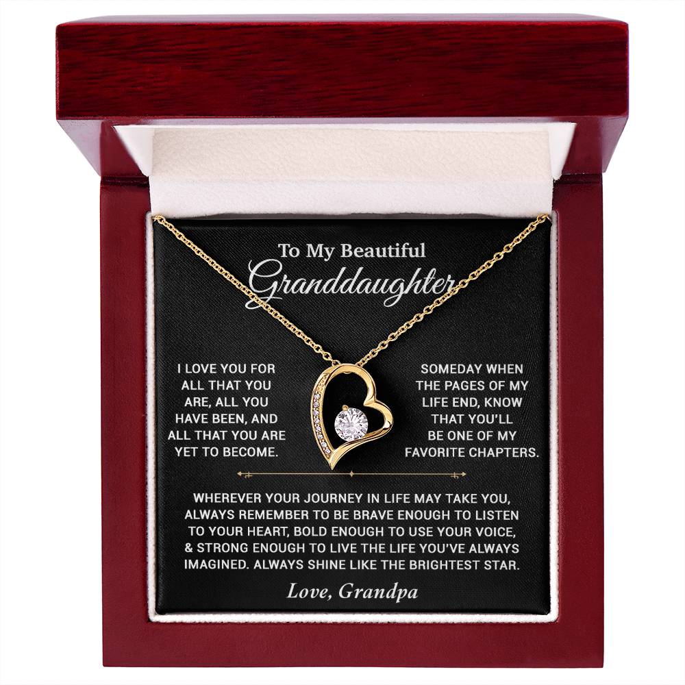 To My Granddaughter Necklace, Birthday Gift For Granddaughter, Birthday Gifts 12_6_Black