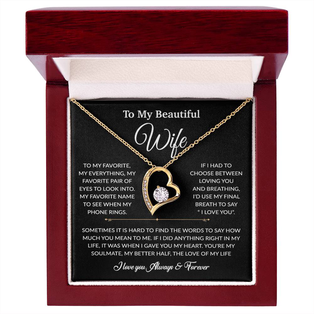 To My Wife Necklace, Gift For Wife, Anniversary Gift For Wife, Necklace For Wife 8_6_Black