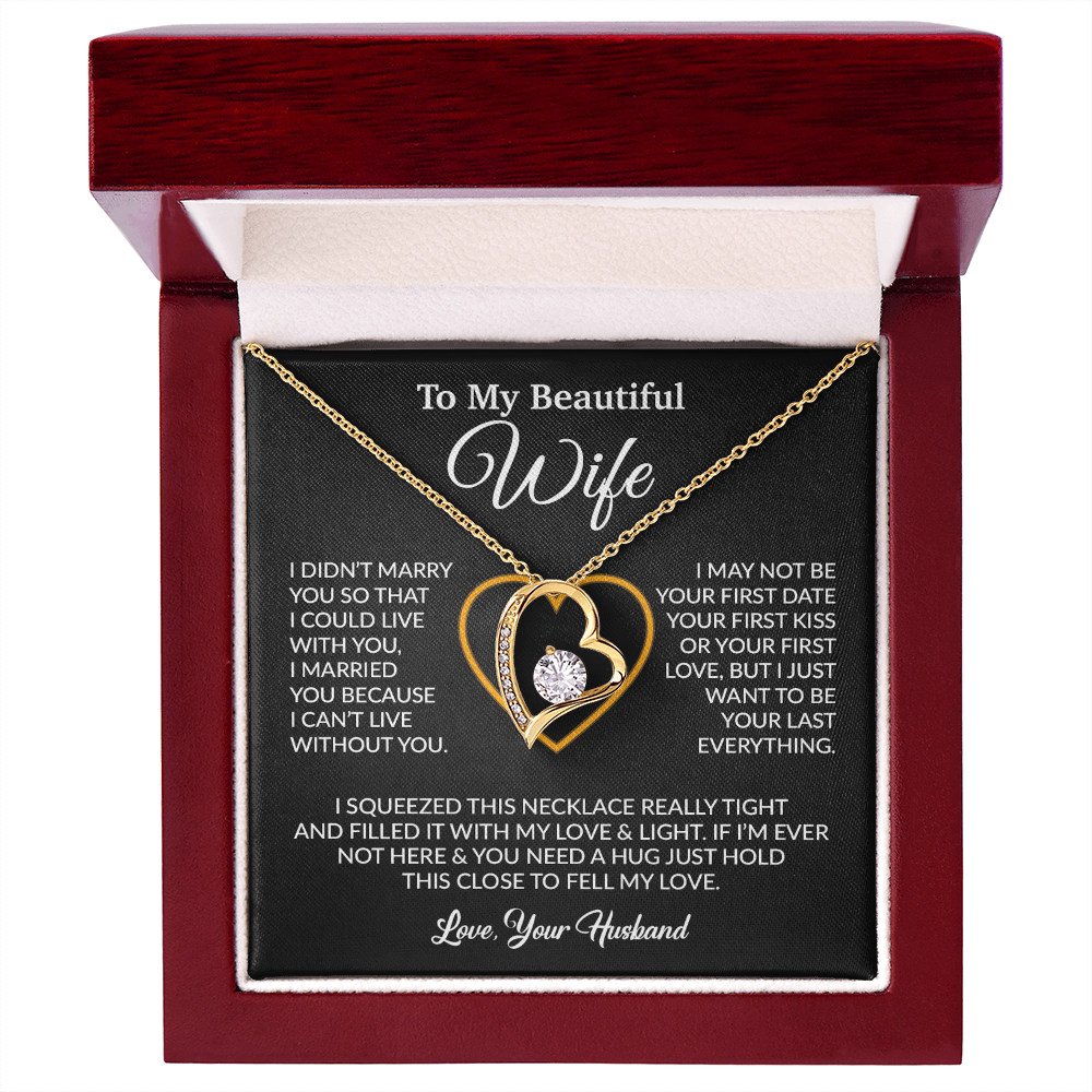To My Wife Necklace, Wife Gift from Husband, Christmas Gift 7_12_Black