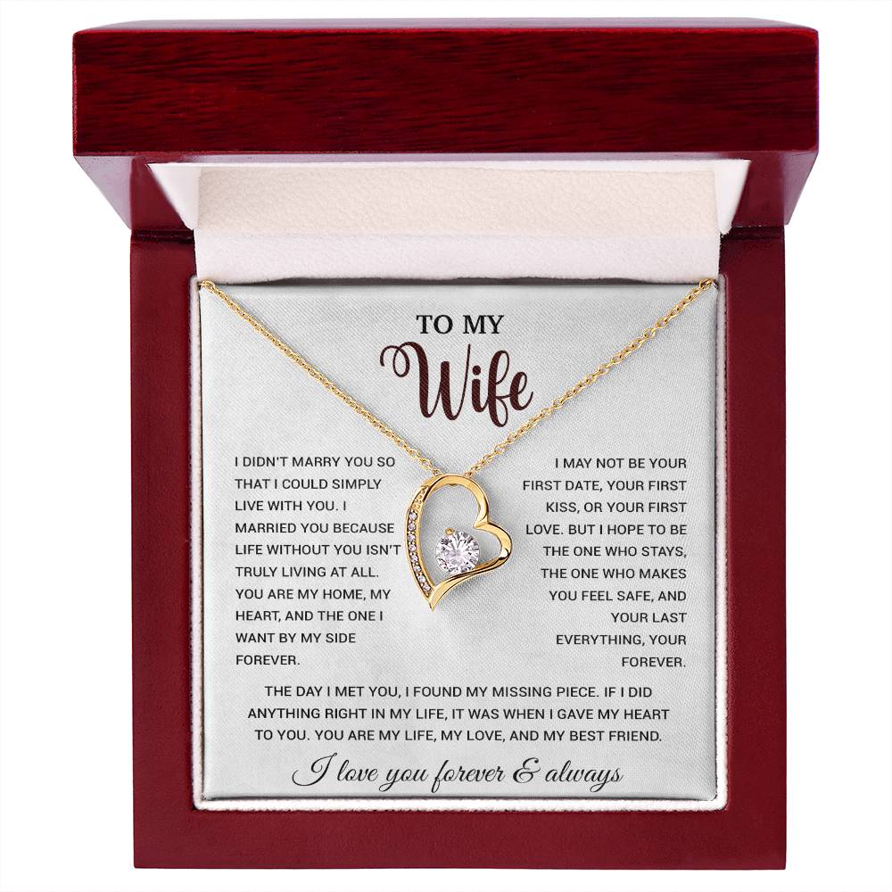 To My Wife Necklace, Gift For Wife, Anniversary Gift For Wife, Necklace For Wife 21_9_White