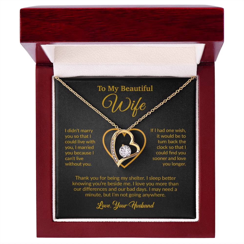 To My Wife Necklace, Gift For Wife, Anniversary Gift For Wife, Necklace For Wife 13_6_Gold