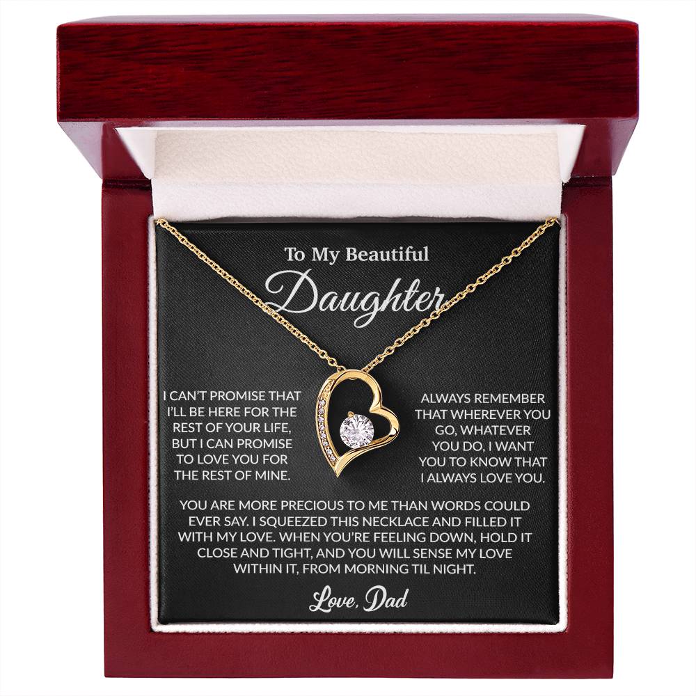 To My Daughter Necklace, Gift for Daughter from Dad, Father Daughter Necklace 8_6_Black