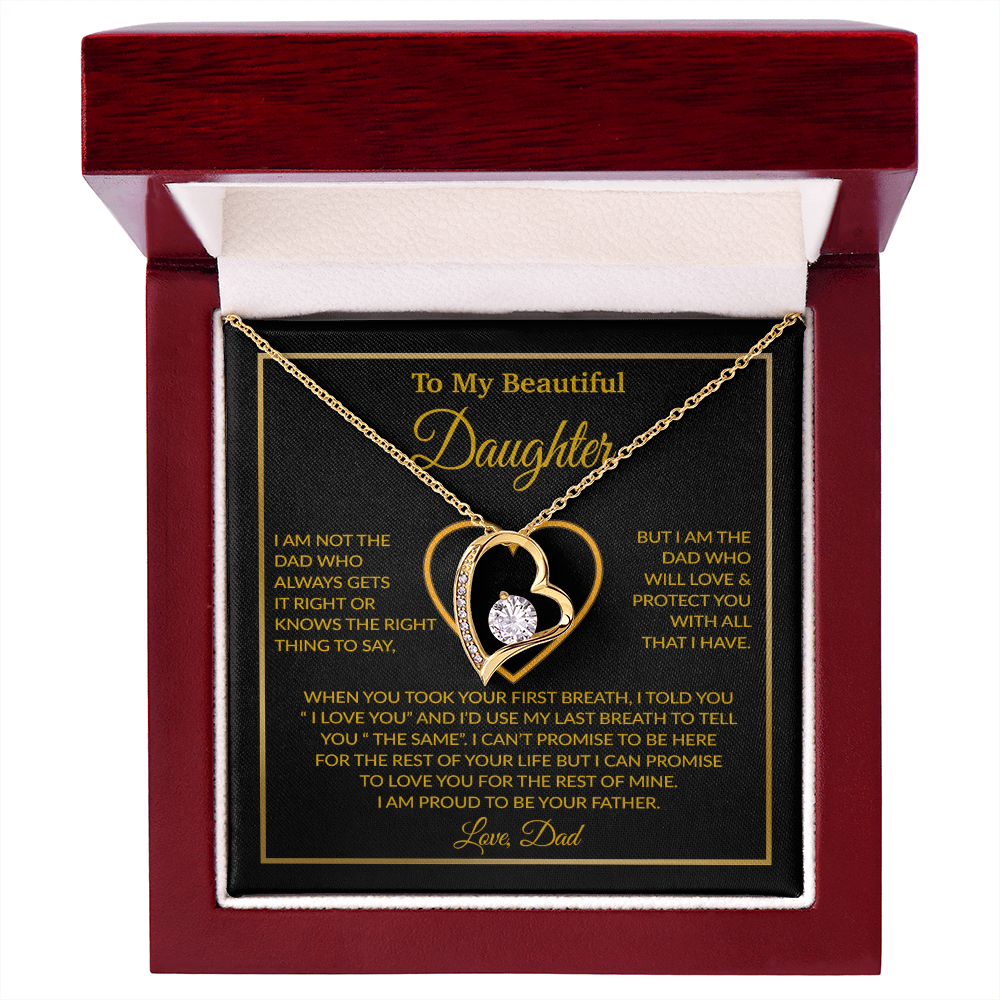 To My Daughter Necklace, Gift For Daughter From Dad, Daughter Father Necklace 12_1_Gold
