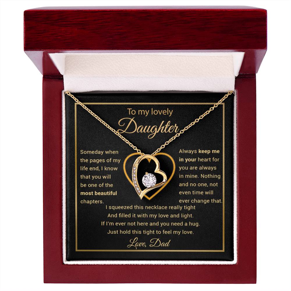 To My Daughter Necklace, Gift for Daughter from Dad, Daughter Father Necklace 27_11_Gold