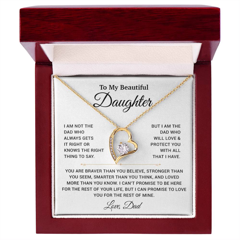 To My Daughter Necklace, Gift for Daughter from Dad, Father Daughter Necklace 19_11_White