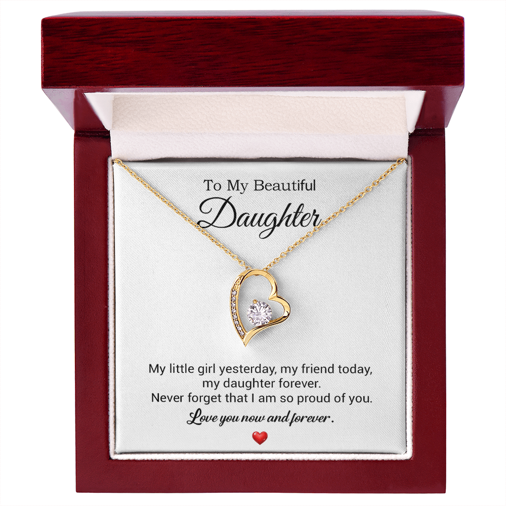 To My Daughter Necklace, Gift For Daughter From Dad, Daughter Father Necklace 10_7_White
