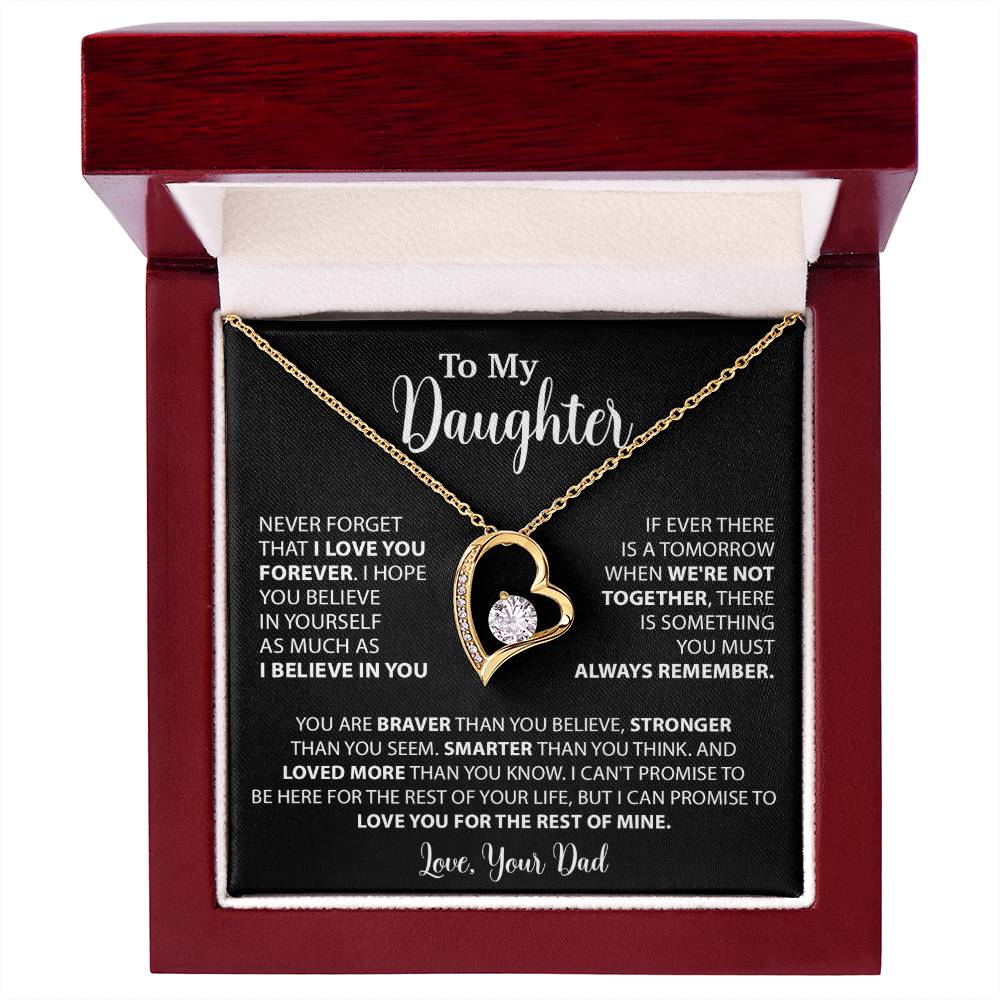 To My Daughter Necklace Gift for Daughter from Dad,Daughter Father Necklace 14_4_Black