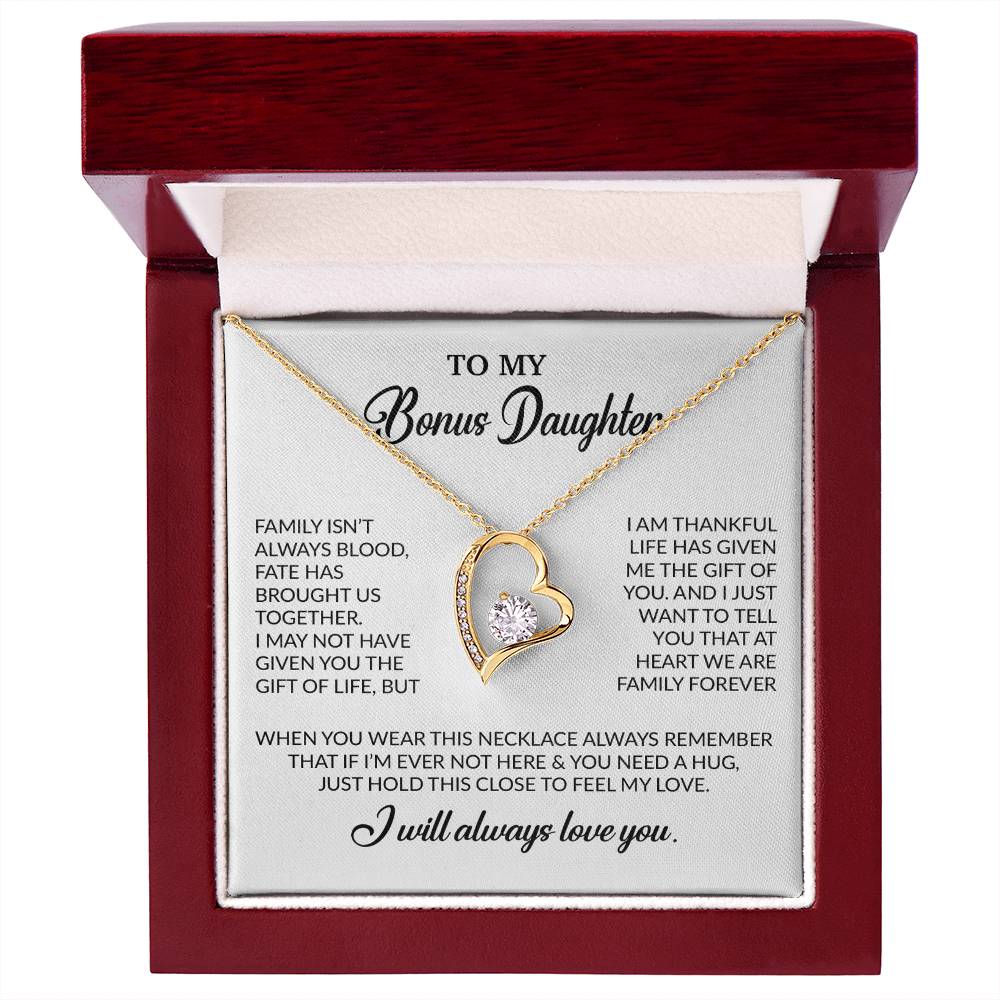 To My Bonus Daughter Necklace, Gift for Bonus Daughter, Step Daughter Birthday 2_10_White