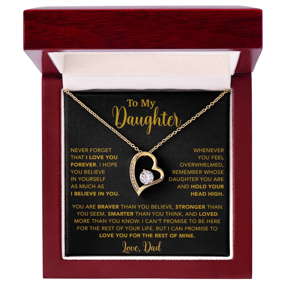 To My Daughter Necklace, Gift for Daughter from Dad, Father Daughter Necklace  9_4_Gold