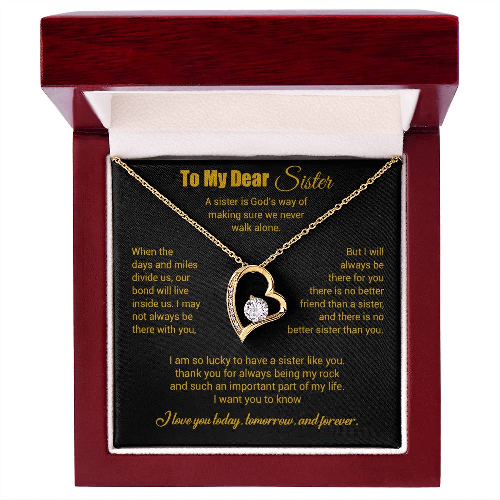 To My Sister Necklace, Brother to Sister, Birthday gift For Sister from Brother 3_4_Gold