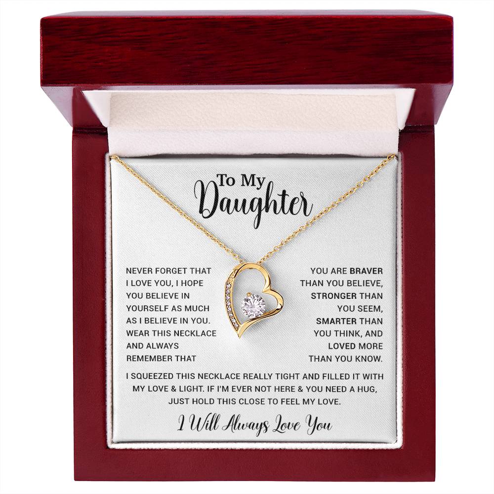 To My Daughter Necklace Gift for Daughter from Dad,Daughter Father Necklace 16_4_White