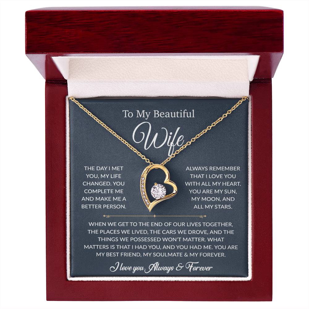 To My Wife Necklace, Gift For Wife, Anniversary Gift For Wife, Necklace For Wife 26_6_Blue