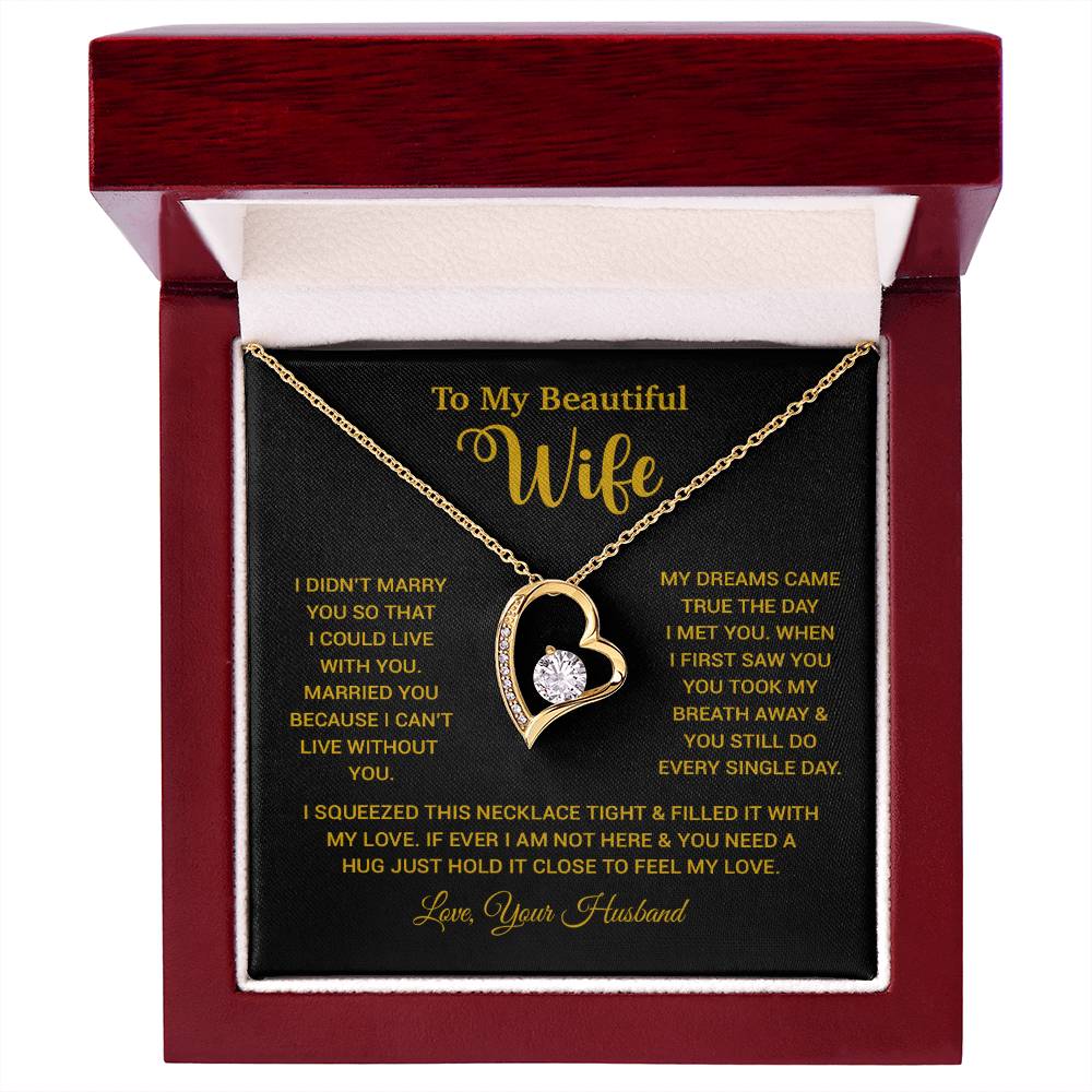 To My Wife Necklace, Wife Gift From Husband, Wife Husband Necklace, Christmas Gift 26_10_Gold