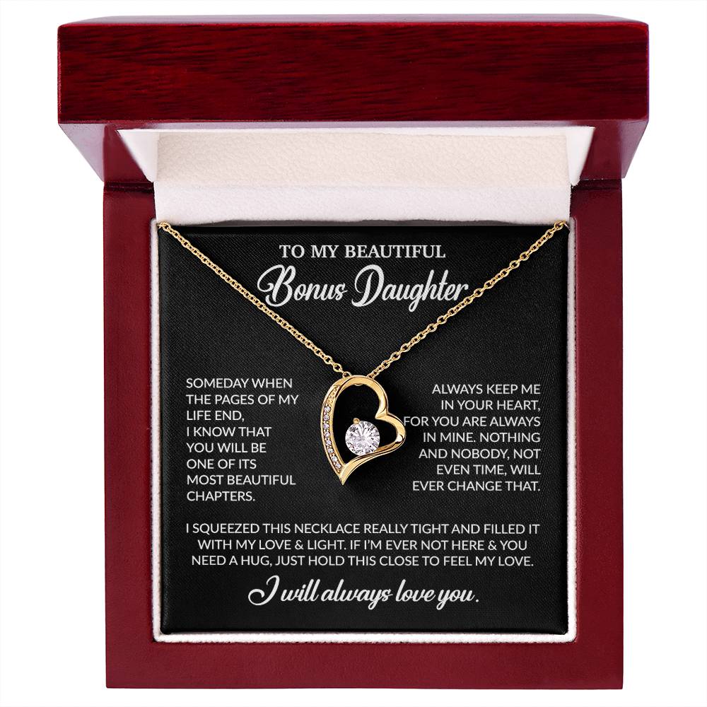 To My Bonus Daughter Necklace, Gift for Bonus Daughter, Step Daughter Birthday 25_11_Black