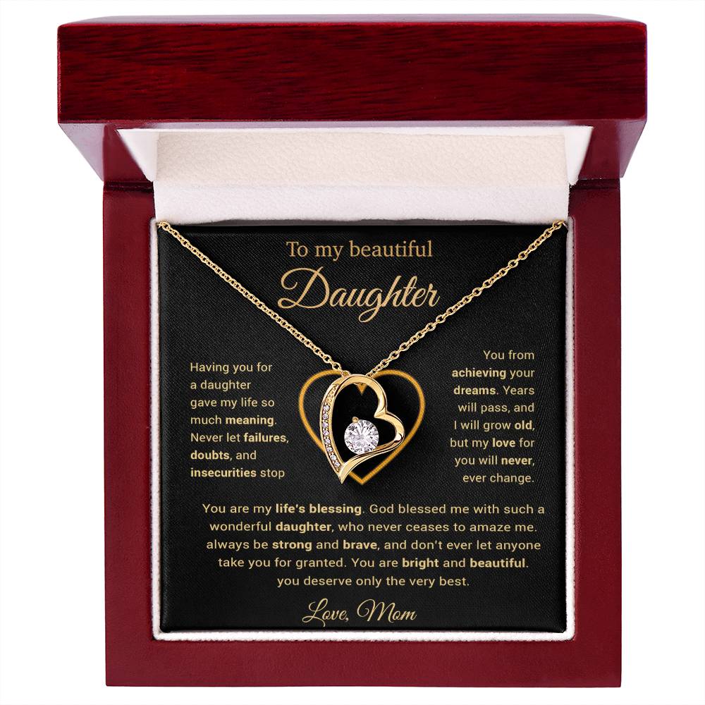 To My Daughter Necklace, Gift for Daughter from Mom, Daughter Mother Necklace 25_3_Gold
