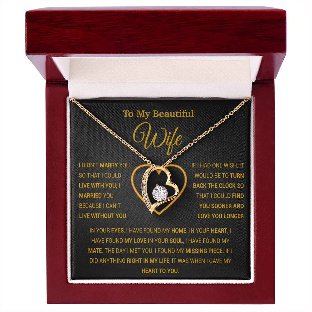 To My Wife Necklace, Gift For Wife, Anniversary Gift For Wife, Necklace For Wife 6_1_Gold