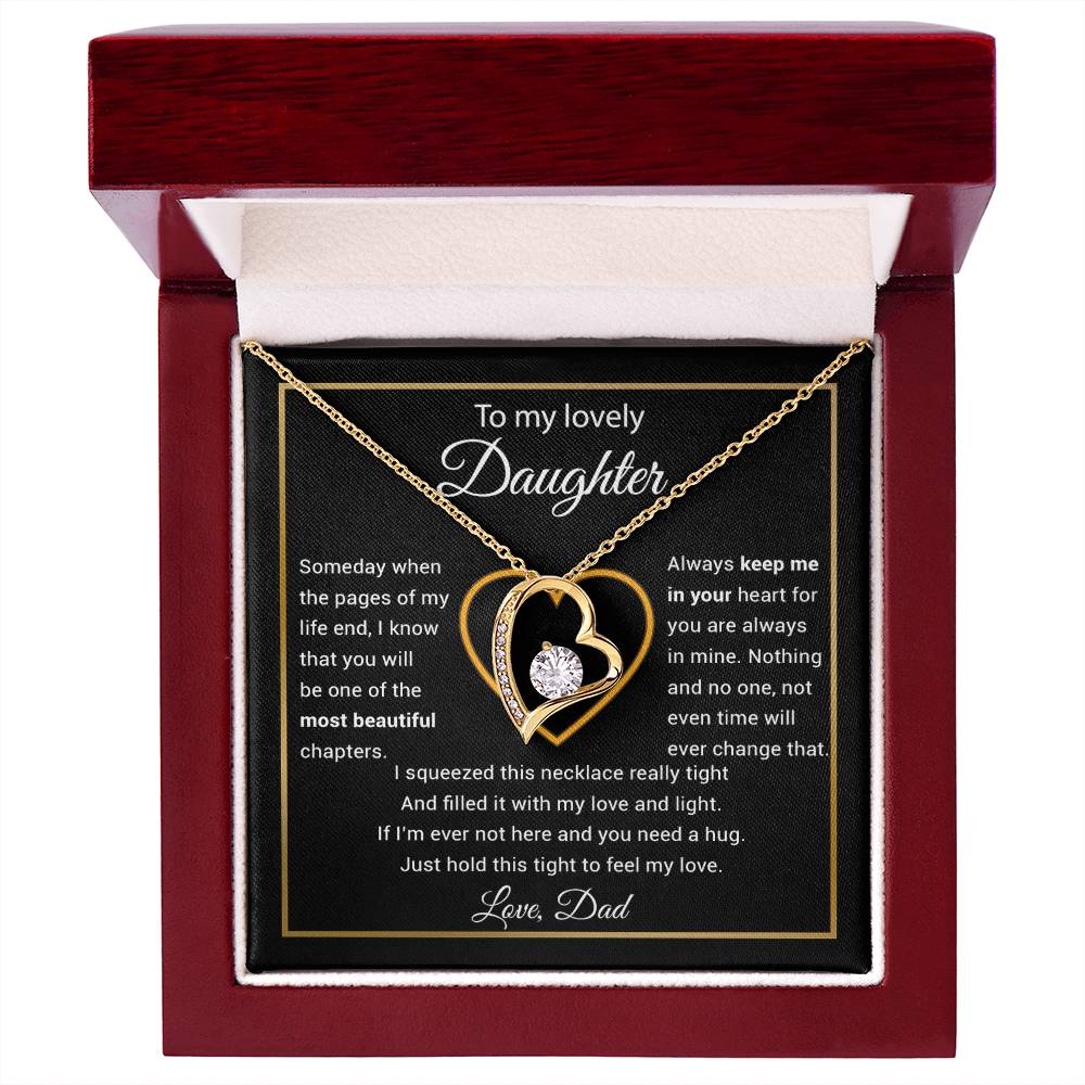 To My Daughter Necklace, Gift for Daughter from Dad, Daughter Father Necklace 27_11_Black