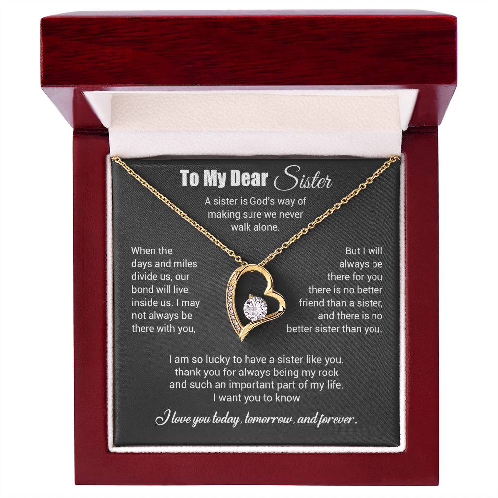 To My Sister Necklace, Brother to Sister, Birthday gift For Sister from Brother 3_4_Gray