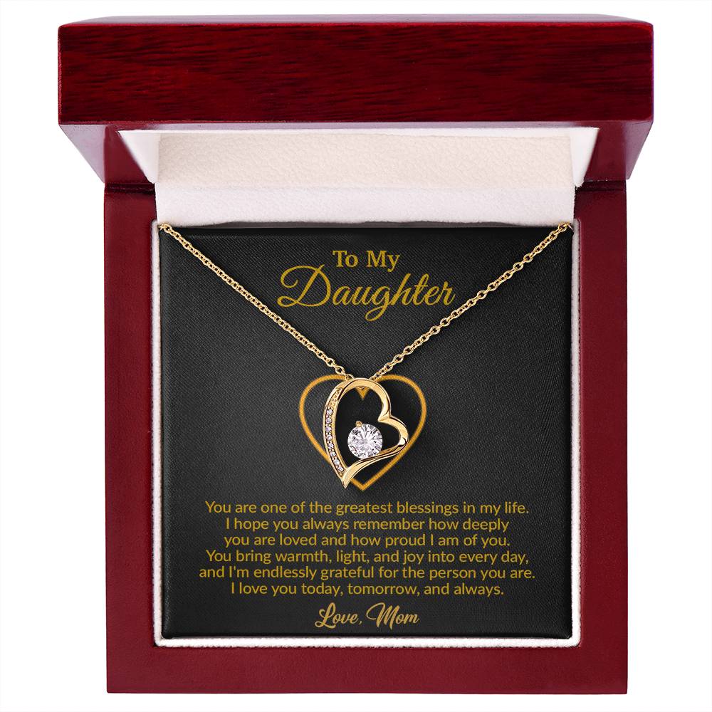 To My Daughter Necklace, Gift for Daughter from Mom, Mother Daughter Necklace 18_8_Gold