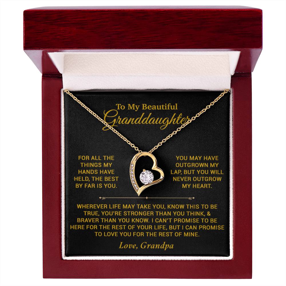 To My Granddaughter Necklace, Birthday Gift For Granddaughter, Birthday Gifts 8_6_Gold