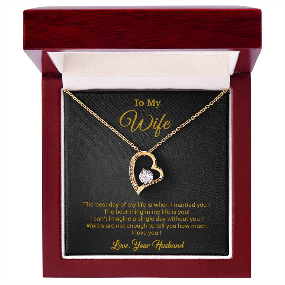 To My Wife Necklace, Gift For Wife, Anniversary Gift For Wife, Necklace For Wife 10_3_Gold