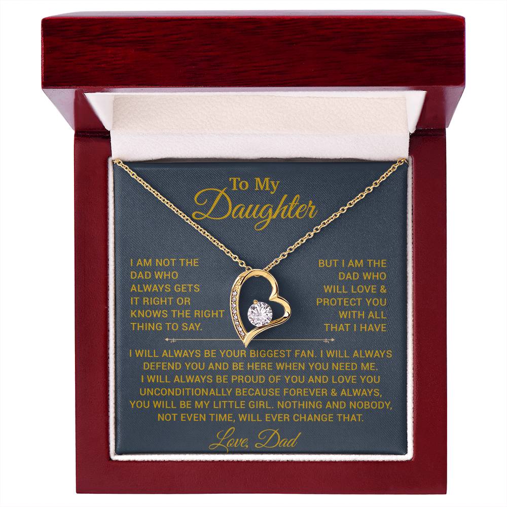 To My Daughter Necklace, Gift for Daughter from Dad, Father Daughter Necklace 6_10_Gold