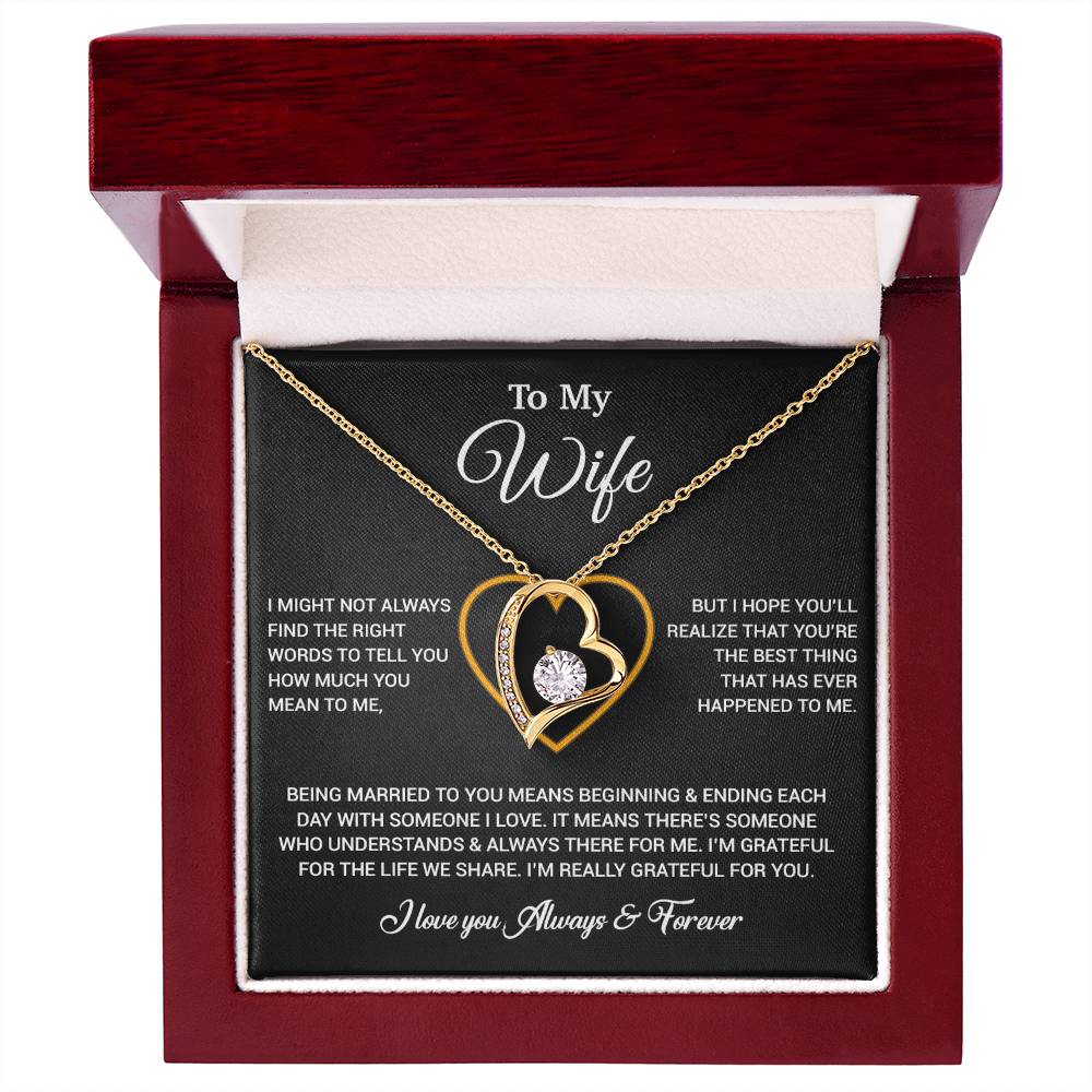 To My Wife Necklace, Gift For Wife, Anniversary Gift For Wife, Necklace For Wife 20_6_Black
