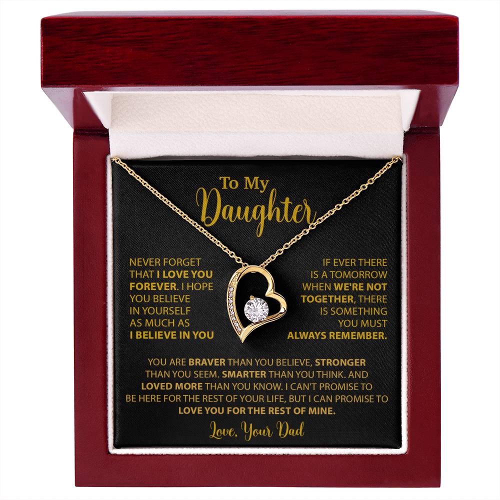 To My Daughter Necklace Gift for Daughter from Dad,Daughter Father Necklace 14_4_Gold