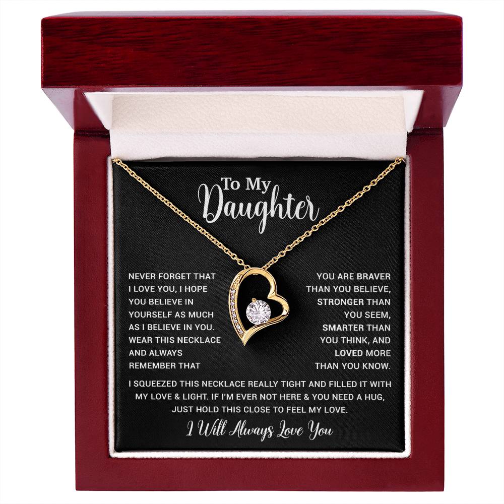 To My Daughter Necklace Gift for Daughter from Dad,Daughter Father Necklace 16_4_Black