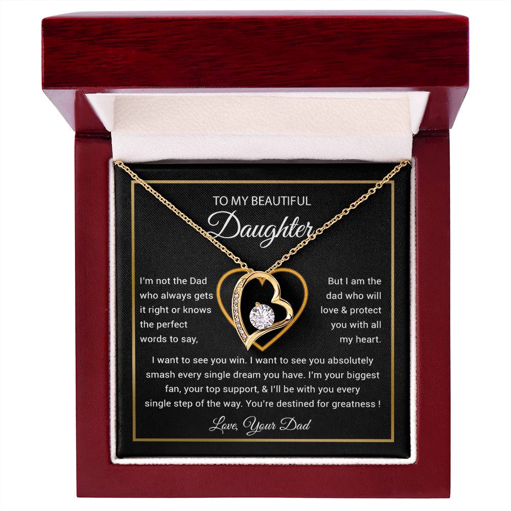 To My Daughter Necklace, Gift for Daughter from Dad, Father Daughter Necklace 9_6_Black
