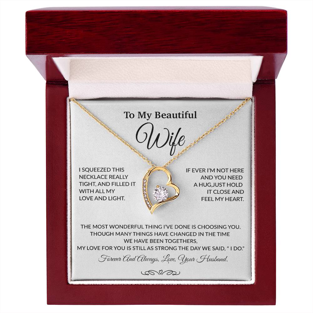 To My Wife Necklace, Gift For Wife, Anniversary Gift For Wife, Necklace For Wife 27_9_White