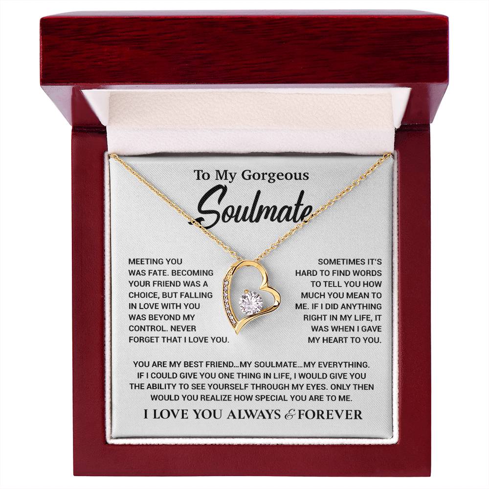 To My Gorgeous Soulmate Necklace, Soulmate Gift, Gift For Girlfriend, Christmas Gift 23_10_White