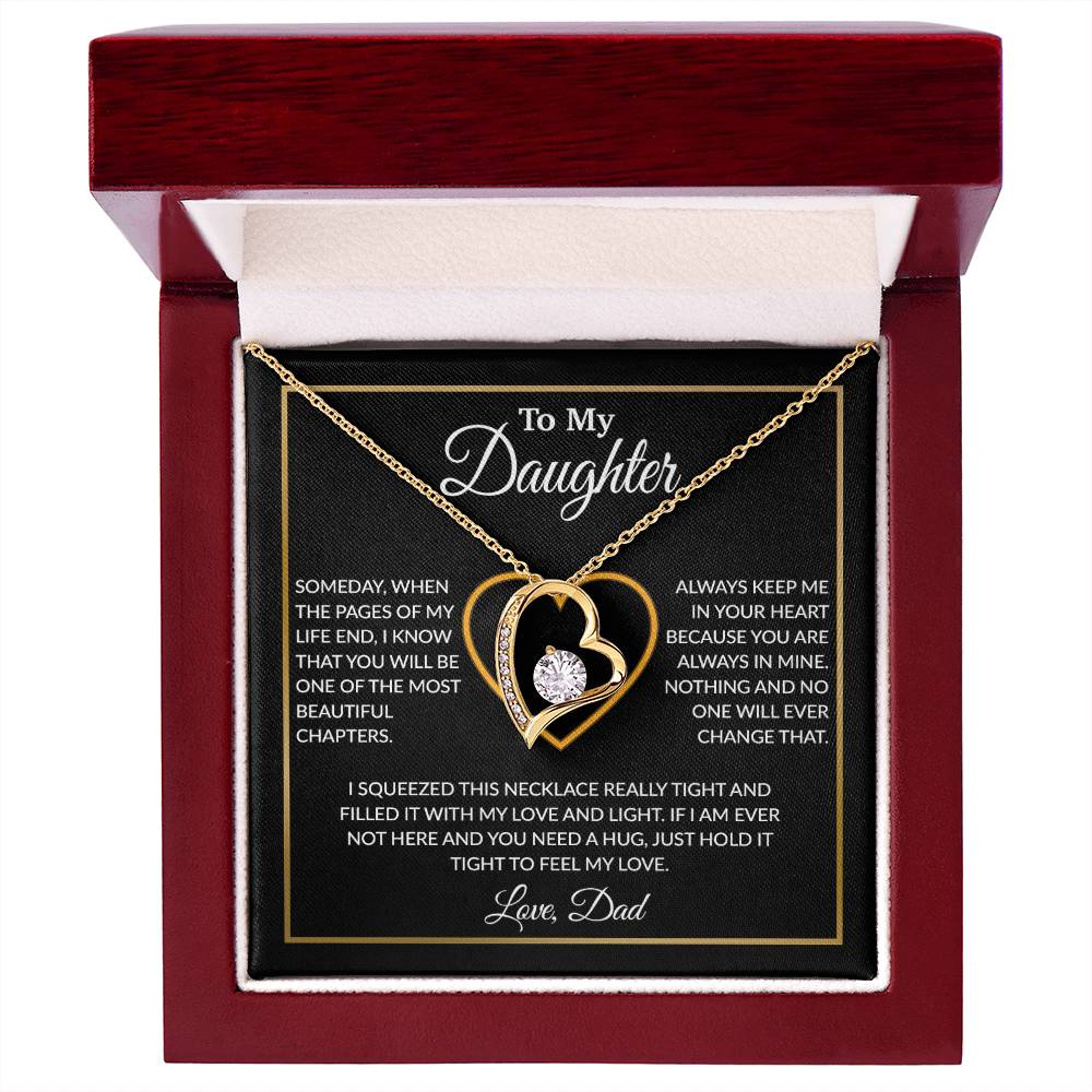 To My Daughter Necklace, Gift For Daughter From Dad, Daughter Father Necklace 7_12_Black