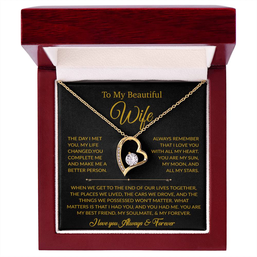 To My Wife Necklace, Gift For Wife, Anniversary Gift For Wife, Necklace For Wife 22_6_Gold