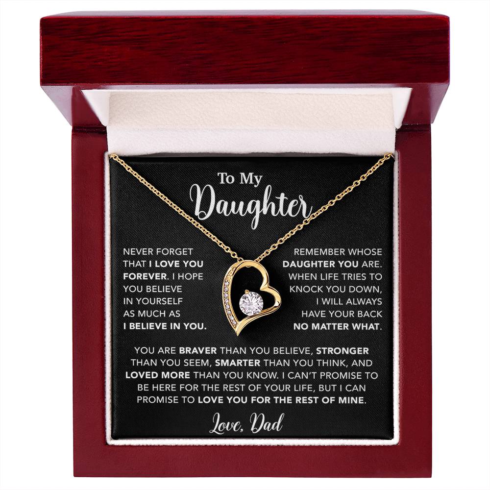 To My Daughter Necklace, Gift for Daughter from Dad, Father Daughter Necklace 7_4_Black