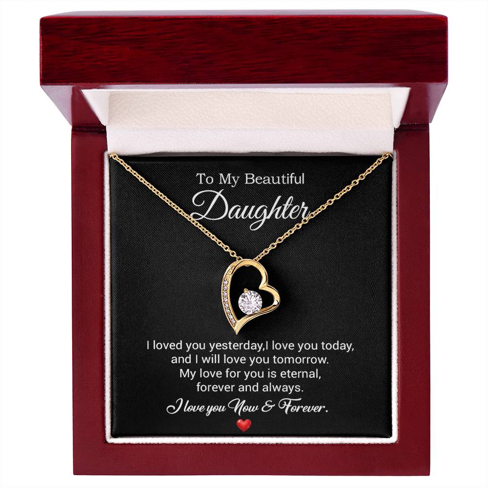 To My Daughter Necklace, Gift For Daughter From Dad, Daughter Father Necklace 30_7_Black