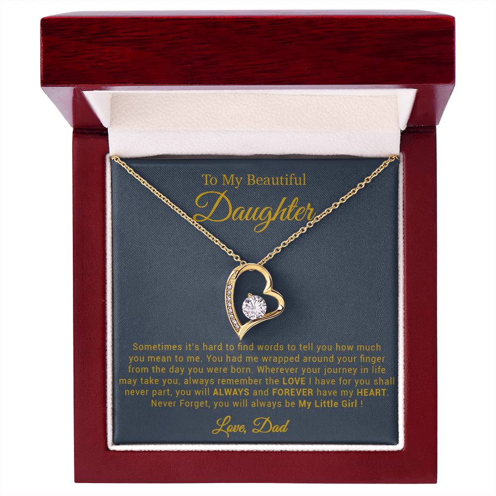 To My Daughter Necklace, Gift for Daughter from Dad, Father Daughter Necklace 20_4_Gold