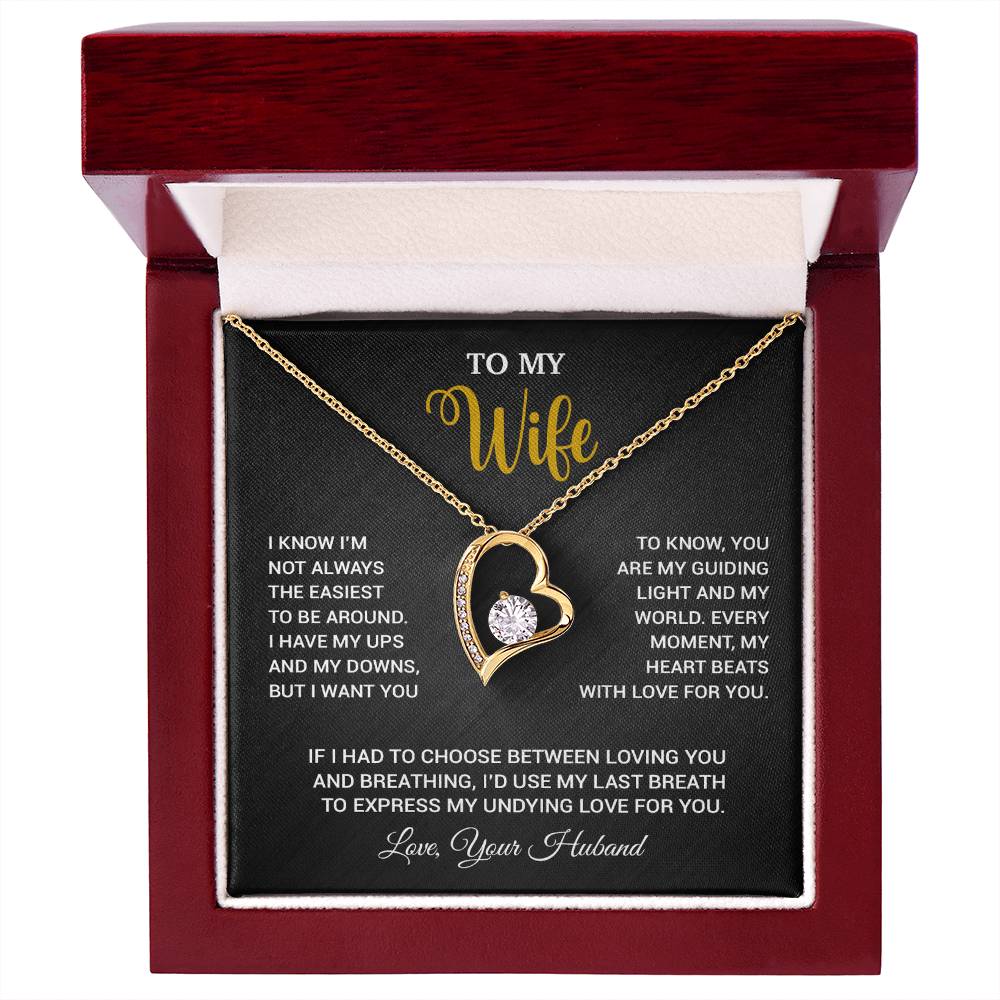 To My Wife Necklace, Gift For Wife, Anniversary Gift For Wife, Necklace For Wife 16_9_Black