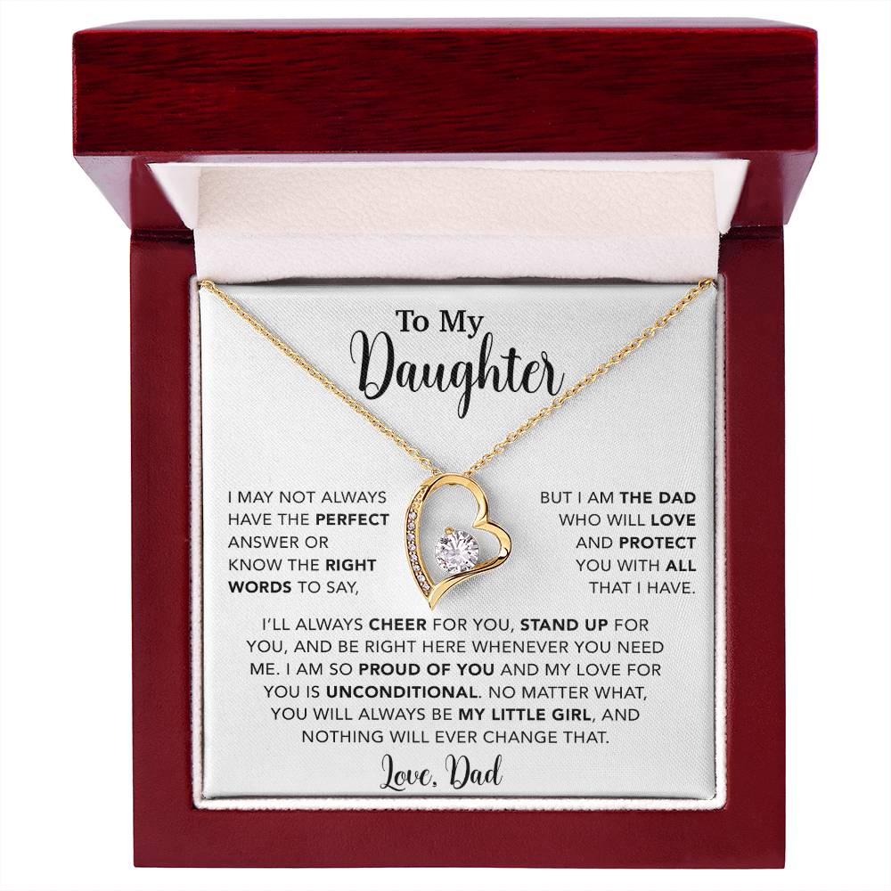 To My Daughter Necklace, Gift for Daughter from Dad, Father Daughter Necklace  15_6_White