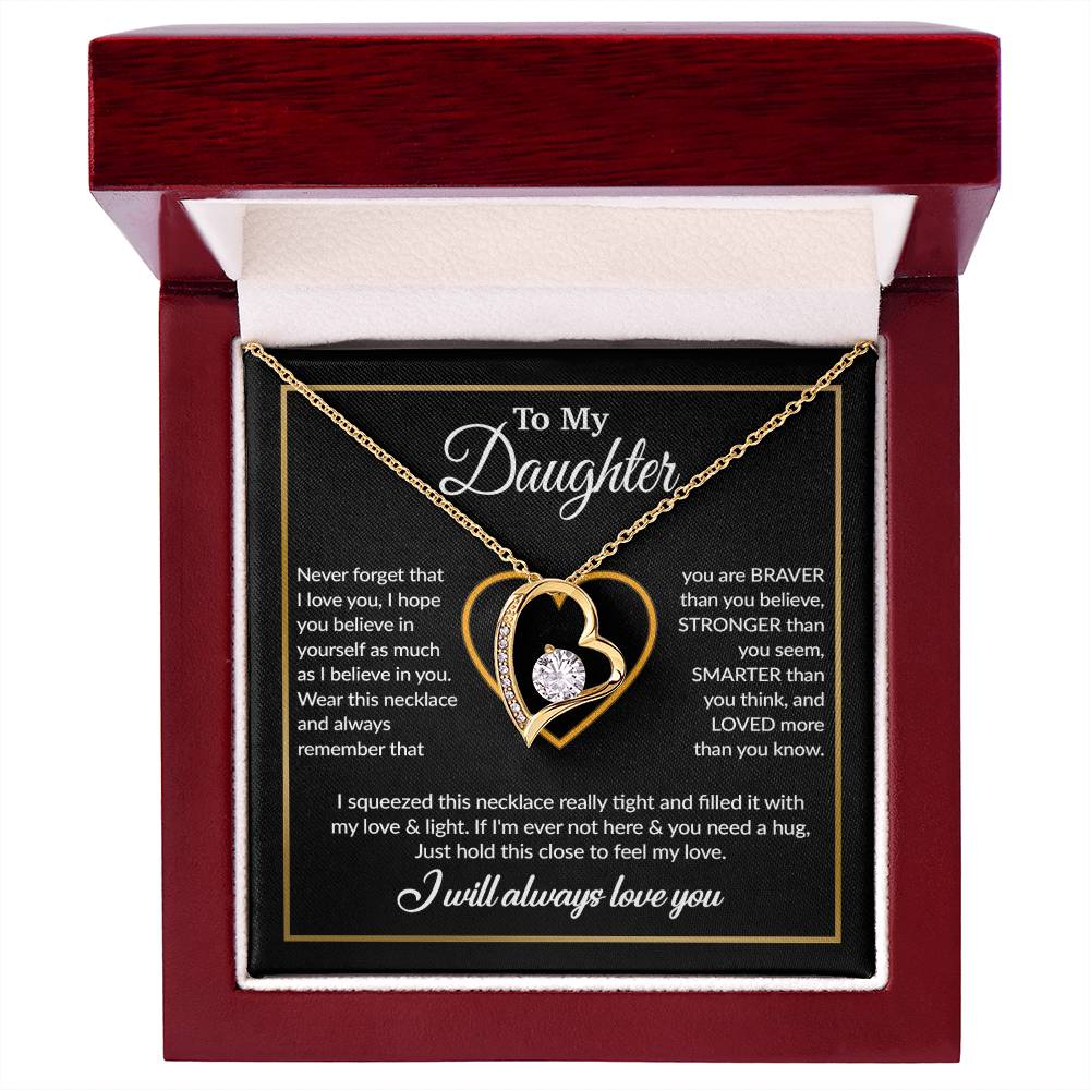 To My Daughter Necklace, Gift For Daughter From Dad, Daughter Father Necklace 13_12_Black