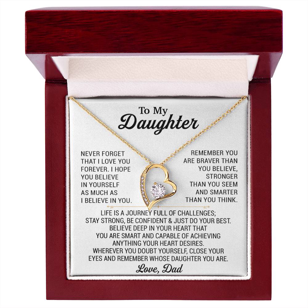 To My Daughter Necklace, Daughter Father Necklace, Daughter Gift From Dad 28_8_White