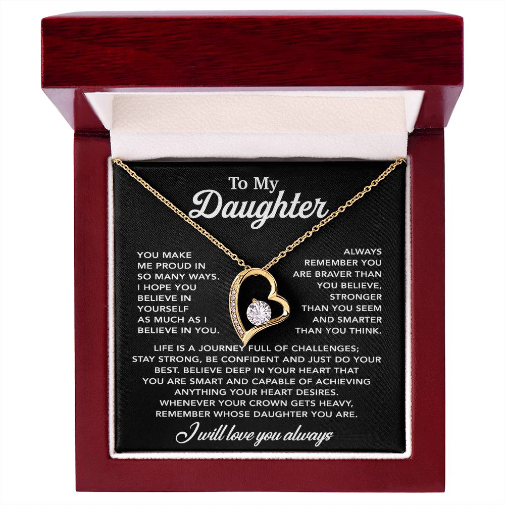 To My Daughter Necklace, Gift for Daughter from Dad, Father Daughter Necklace 24_3_Black