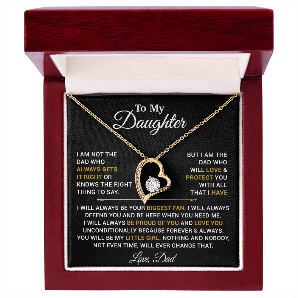 To My Daughter Necklace, Gift for Daughter from Dad, Father Daughter Necklace 4_4_Gold
