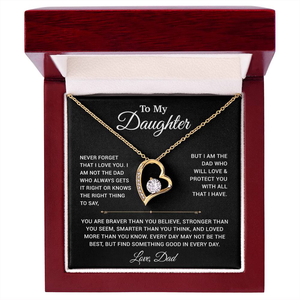 To My Daughter Necklace, Gift for Daughter from Dad, Father Daughter Necklace 25_3_Black