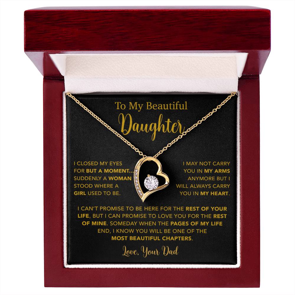 To My Daughter Necklace, Gift for Daughter from Dad, Father Daughter Necklace  22_5_Gold